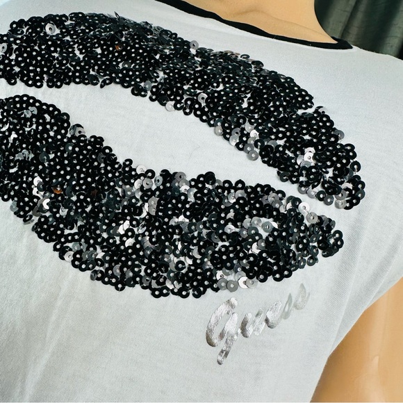 Guess sequins Short sleeve T-shirt, size XXL, white - Picture 4 of 10